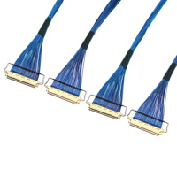 Maßgefertigtes AWG42/AWG44 Mikro-Koaxialkabel Verzinntes Kupfer EDP/LVDS-Kabel 10-50 Pin Anpassbare Länge für Elektronische Bildschirmpaneele