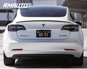 RMAUTO Carbon Fiber Car Rear Trunk Spoiler Performance Type For Tesla <b>Model</b> Y 2021 Rear Trunk Spoiler Wing Lip Styling Body <b>Kit</b> - Product Image 3
