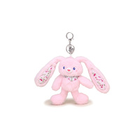 Porte-clés Pendentif Lapin en Peluche Florale Ultra Doux Certifié CE CPC Écologique Kawaii pour Sac d'École Anti-Stress Princesse