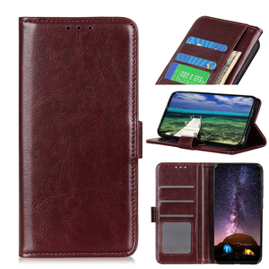 Funda tipo cartera con tapa abatible de cuero PU con diseño Crazy Horse y ventana de espejo para <span class=keywords><strong>ONEPLUS</strong></span> <span class=keywords><strong>ACE</strong></span>/<span class=keywords><strong>10R</strong></span>, con soporte y ranuras para tarjetas. - Product Image 1