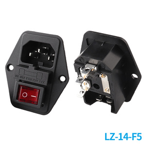 <span class=keywords><strong>Presa</strong></span> di Alimentazione Industriale LZ-14-F5 10A 250V PA66 a 3 Pin <span class=keywords><strong>con</strong></span> <span class=keywords><strong>Interruttore</strong></span> a Bilanciere Triplo Rosso, Piedini a Treppiede e Fusibile in Rame per Stampante 3D - Product Image 1