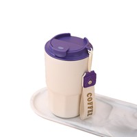 Mug isotherme en acier inoxydable de 480 ml avec couvercle à paille rabattable, pour voiture, bureau, usage quotidien, voyage, garde au chaud et au froid 6 à 12 heures
