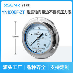 เกจวัดแรงดันสแตนเลสซูโจวซวนเซิง ขนาด 100 มม. 0-1.6Mpa แบบติดตั้งแกน ทนแรงกระแทก พร้อมเกลียวเชื่อมต่อ - Product Image 5
