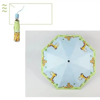 Goedkope Hot Selling 21 Inch Reis Draagbare Fruit Aardbei Citroen 3-Opvouwbare Paraplu Uv Bescherming Waterdichte Automatische Paraplu