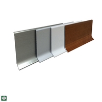Plinthe moderne en alliage d'aluminium brossé, finition bois, pour décoration intérieure