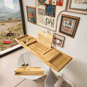 Customized Nautical Style Polished Pine Wooden Foldable Expandable <b>Bathtub</b> Tray for Luxury Bath - Product Image 3