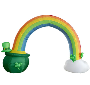 Arche gonflable trèfle arc-en-ciel et chaudron magique pour la Saint-Patrick avec lumières LED pour la décoration extérieure de jardin et de festival - Product Image 6