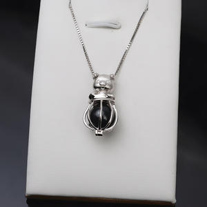 Pendentif en argent S925 représentant un cochon du zodiaque pour femmes, accessoire de mode DIY, perles lâches de 8 à 10 mm, sans trou, cage à perles vide, modèle 827 - Product Image 3