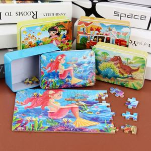 60 Piezas de Rompecabezas de Madera para Niños, Caja de Hierro Educativa Temprana para Bebés, Juegos de Rompecabezas con Múltiples Diseños, Juguetes de Aprendizaje para Niños y Niñas - Product Image 2