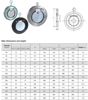 H74W-16P joint dur mince plaque unique Dn50 65 80 100 200 304 clapet anti-retour en acier inoxydable ultra mince plaquette ronde