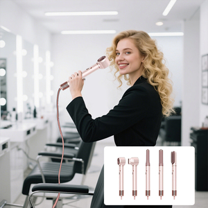 Kit sèche-cheveux et fer à boucler ionique électrique haute vitesse 5-en-1 avec <span class=keywords><strong>brosse</strong></span> <span class=keywords><strong>soufflante</strong></span> pour hôtel, voyage et usage domestique - Product Image 1