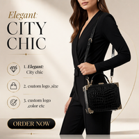 Sac de Soirée Élégant en Cuir Imprimé Crocodile Vintage, Petit Sac de Voyage Bandoulière, Mallette à Bijoux Étanche