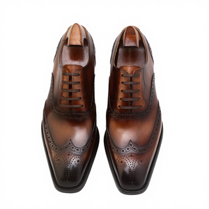 Zapatos Oxford de Cuero Genuino para Hombre, con Cordones, para Oficina y Trabajo, Zapatos de Verano Antideslizantes y Resistentes al Desgaste - Product Image 3