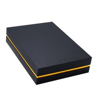Boîte d'impression personnalisée noir, boîte en papier ondulé laminé en carton durable, coffret cadeau en carton