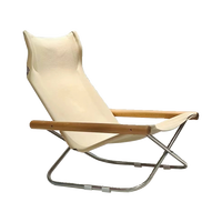 Chaise pliante inclinable de style japonais avec structure en acier inoxydable pour l'extérieur, la maison et les loisirs, chaise individuelle