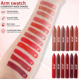 Set de Labiales Mate, Lápiz Labial Impermeable Antiadherente, Tinte Labial Suave de Alta Pigmentación para Maquillaje de Belleza Femenino - Product Image 5