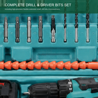 Ensemble d'outils électriques sans fil 21V avec batterie au lithium, en alliage d'aluminium, perceuse, clé à chocs, marteau, pour la rénovation de la maison et la réparation automobile