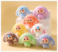 Vente en gros de mini lapin blanc 3D cartoon, petit jeu de société en Chine, figurines d'animaux en PVC floqué, jouets artisanaux en résine pour enfants