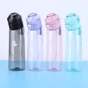 Recién llegado, 650ml, púrpura, azul, rosa, gris, aire, Fitness, deporte, aroma, sabor a Tritan, botella de agua con sabor a fruta de plástico Tritan, cápsula de sabor - Product Image 1