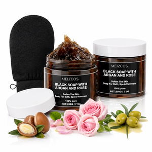 <span class=keywords><strong>Savon</strong></span> Noir en Gros Marque Blanche 200g avec Argan, Rose, Olive, Glycérine – Pâte Nettoyante Corporelle – <span class=keywords><strong>Savon</strong></span> Noir Marocain Africain - Product Image 1