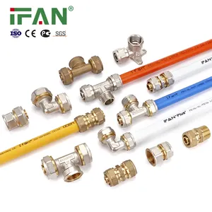 Фабрика IFAN, оптовая продажа, фитинги для труб PEX 16-32 мм, латунные компрессионные фитинги для отопления