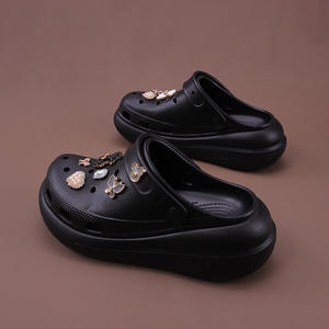 Sabots à strass pour femmes, semelle épaisse, plateforme, sandales d'été pour la plage, kaki, noir, blanc, pour toutes les saisons, à porter en extérieur - Product Image 5