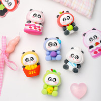 Caja Misteriosa de la Serie Q Food Fun: Figura de Panda de PVC Esponjosa y Adorable, Miniatura Decorativa de Escritorio, Juguete Sorpresa, Caja Ciega al por Mayor
