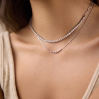 Collier en Acier Inoxydable Plaqué Or 18 carats avec Zircon Incrusté Discret pour Femmes - Bijoux Fantaisie - Accessoires Tendance TGXL14136