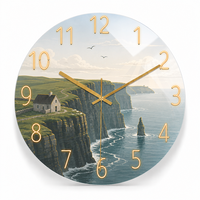 Horloge murale en verre nordique personnalisée, style bord de mer, mouvement silencieux, pour villa de luxe et décoration de location de vacances
