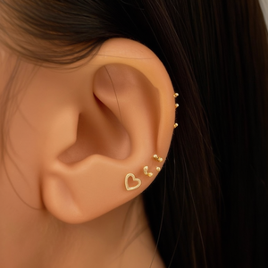 Boucles d'oreilles en forme de cœur en acier inoxydable 316L avec placage or PVD, bijoux tendance - Product Image 3