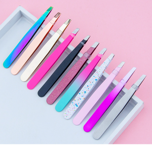 Pinzette per sopracciglia in acciaio inox del produttore ad angolo dritto 96 Clip per la rimozione dei capelli strumento di bellezza per vernice Spray sopracciglio - Product Image 1