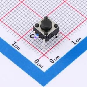 TSA06131-050B332BA Tactile Switch Through hole-4P,6.1x6.1mm Switch Single Pole Single Throw Round Button 1.8N 6.1mm - Product Image 1