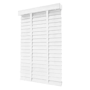 MSJ Made To Meaeure Wood Window Blinds Waterproof PVC Faux Wood Outdoor Blinds