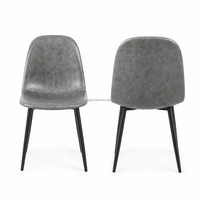 Chaise de salle à manger rembourrée avec dossier en coquille, tissu texturé, assise courbée, imperméable, pour appartement, maison, hôtel, restaurant