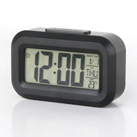 Jam Alarm tanggal temperatur jam Alarm belajar untuk kantor kamar tidur jam meja Digital pintar dengan lampu malam
