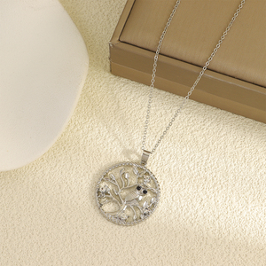 Collana di gioielli in lega completamente personalizzata con zirconi minimalisti della mitologia nordica albero della vita da donna Designer - Product Image 5