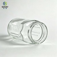 Pot en verre transparent carré à coins coupés de 230 ml avec couvercle à vis pour miel, confiture, sauce chili, emballage alimentaire