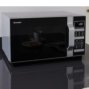 Horno <span class=keywords><strong>Microondas</strong></span> de Convección con Grill de 25L de Capacidad para Uso Doméstico, 220V, Encimera, Acero Inoxidable, Emiratos Árabes Unidos, Catar, Reino Unido - Product Image 3