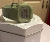 Montre-bracelet sport tendance en résine verte macaron avec affichage des phases de lune, mouvement à quartz, étanche, pour femme, idée cadeau