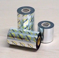 Pita Transfer termal terlaris lilin Premium 110mm * 300m 110mm * 450m TTR untuk pencetakan kode batang kompatibel dengan printer