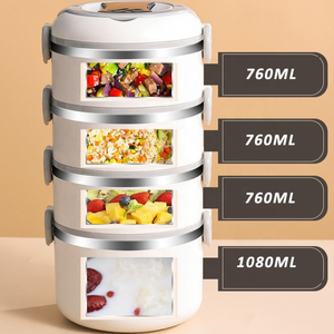 High Quality Stainless Steel Portable Insulated Leak Proof Stackable <b>Adult</b> Thermal <b>Bento</b> <b>Lunch</b> <b>Box</b> Heatable Food Preservation - Product Image 4