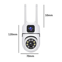 Kamera Keamanan Wifi Ip A7 Pro Dual Lens Ptz Dual Screen Audio Cctv Penglihatan Malam Video Nirkabel