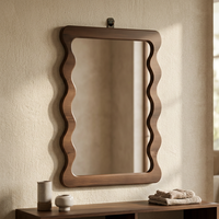 Miroir mural en MDF en forme de vague, durable, esthétique moderne, miroir de vanité pour la décoration intérieure de ferme ou de chalet