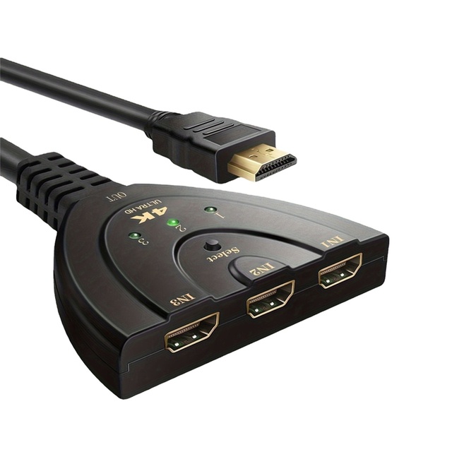 4K HDMI Switch KVM Splitter 4K 2K 3D 3 Port 3 Input 1 Output VIdeo Switcher HUB 1080P for DVD HDTV Xbox PS3 PS4