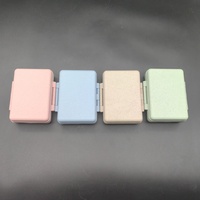Trousse de rangement pour pilules à 9 compartiments, en plastique PP et paille de blé, double couche, rectangulaire, écologique, personnalisable, à prix abordable, vente chaude