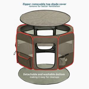 Corralito para mascotas suave octogonal de lujo portátil Bolígrafo para perros de acero inoxidable de alta calidad - Product Image 2