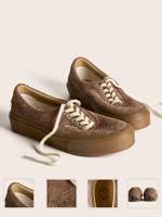 Vente en gros de baskets de sport pour hommes, personnalisées, de créateur, style 'Old Money', en daim de vache vieilli, à semelle épaisse, vintage, décontractées et rétro, OEM