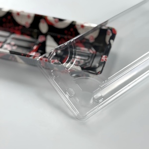 YSDisposable Vassoi in PET Nero con Coperchi Trasparenti, Scatole Rettangolari Personalizzabili con Logo, per Sushi Giapponese, Confezioni per Alimenti e Zucchero, Design Lussuoso - Product Image 2