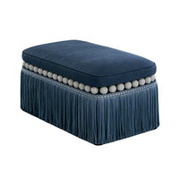Pouf ottoman moderne style ferme avec franges, tabouret en suède, chaise pouf à pompons, banc à chaussures élégant pour salon