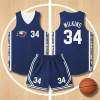 Ensemble de maillots de basketball personnalisables par sublimation, réversibles, à séchage rapide, en polyester, avec design gratuit, nom personnalisé et maillot vierge